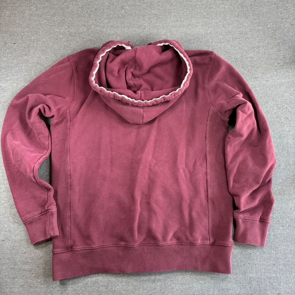 Triton Full Zip Hoodie Mens Adult Medium Burgundy Good Varsity Patch 10 Fleece - Picture 7 of 9